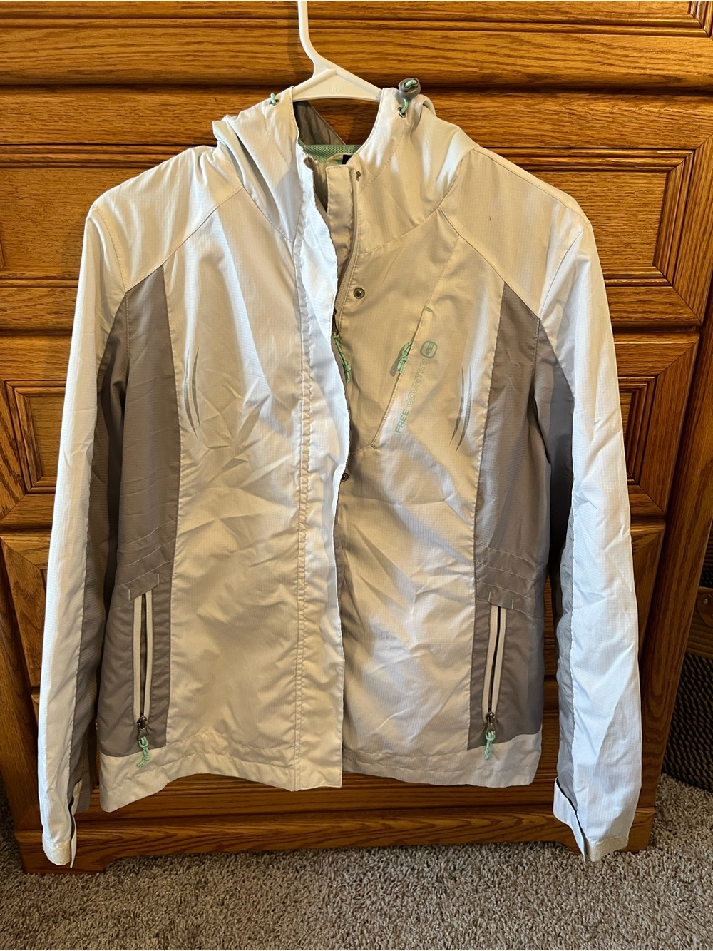Free Country Light Gray & Gray Hooded Utility Jacket